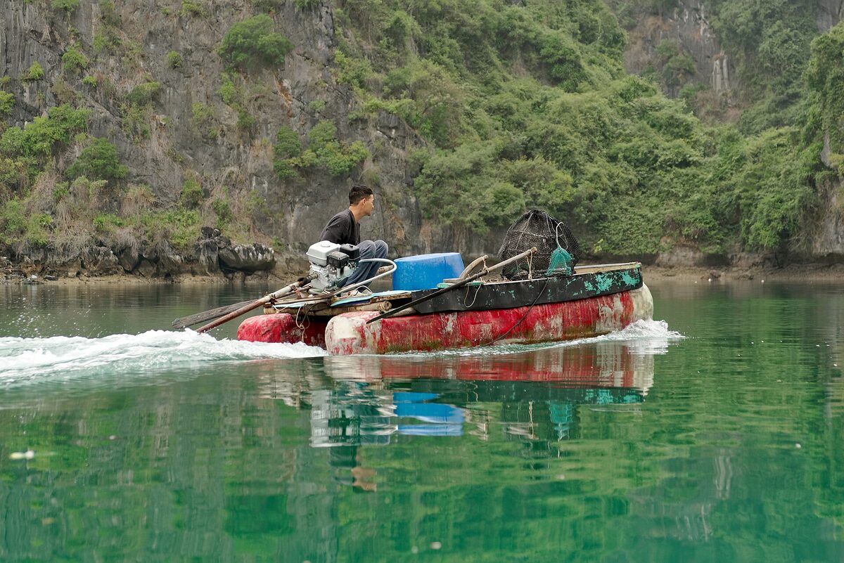 A fishing boat near Cat Ba Island, Vietnam